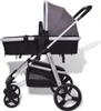 vidaXL 3-in-1 Kinderwagen Aluminium Grau und Schwarz Produktbild-Vorschau 10