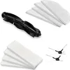 A collection of spare parts for a robot vacuum cleaner, including a main brush, filters, and side brushes. Produktbild-Vorschau