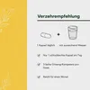Image shows instructions for taking a supplement, with icons of a capsule and a glass of water. Náhľad obrázku produktu