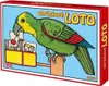 A box of a children's board game called "Obrázkové LOTO" featuring a cartoon parrot. Produktbild-Vorschau