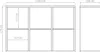A technical drawing or blueprint of a white cube shelf unit with dimensions indicated. Produktbild-Vorschau