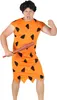 orange schwarzes Steinzeit Herren Kostüm für Fasching und Produktbild-Vorschau 1