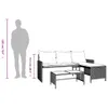 Gartensofa in L-Form mit Tisch und Kissen Beige Poly Rattan Produktbild-Vorschau 10