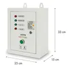 A white automatic transfer switch with indicator lights and buttons. Náhled obrázku produktu