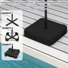An image showing the assembly steps for a weighted umbrella stand. Náhled obrázku produktu