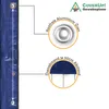 Close-up of a blue tarp with details about its features, including grommets and spacing. Produktbild-Vorschau
