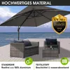 BRAST Alu Sonnenschirm Ampelschirm | 3x3m rechteckig | Grau Produktbild-Vorschau 5