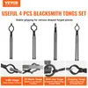 A collage of four different types of blacksmith tongs, with close-up views of their applications. Anteprima dell’immagine prodotto