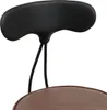 A close-up view of the backrest and seat of a bar stool. Voir les images du produit