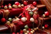 Weihnachtskugeln Kunststoff Vintage 8cm rot / gold / grün, Produktbild-Vorschau 4