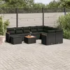 11-tlg. Garten-Sofagarnitur mit Kissen Schwarz Poly Rattan Produktbild-Vorschau 1
