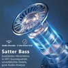 A close-up, stylized illustration of a speaker driver with glowing blue light effects, accompanied by marketing text. Produktbild-Vorschau