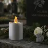 LED Grabkerze - Grablicht - Sensor - gelb flackernde LED - H: 9,5cm D:6cm - 2500h Leuchtdauer - weiß Produktbild-Vorschau
