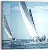 DEQORI Glasbild Echtglas 50x50 cm 'Segelboote auf hoher Produktbild-Vorschau 1