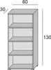 Dmora Regal Giacinto 60x30x130h cm Weiß 3 Regalböden, Produktbild-Vorschau 3