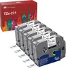 5x TZc-231 TZE231 tz 231 Tze-231 Schriftband Kompatibel für Produktbild-Vorschau 1