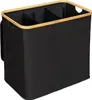 WENKO Bambus Wäschetruhe Trio Ecori in Schwarz 57 x 50 x 37 Produktbild-Vorschau 1