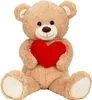 XXL Teddybär creme mit Herz Kuschelbär 100cm Teddy Bär Produktbild-Vorschau 1