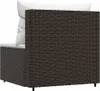 A close-up view of a brown rattan sofa section with white cushions. Náhľad obrázku produktu