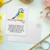 Mr. & Mrs. Panda Postkarte Vogel Blaumeise - Weiß - Produktbild-Vorschau 3