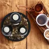 Relaxdays Teelichthalter Set mit Tablett & Steinen,  Ø 19,5 Produktbild-Vorschau 5