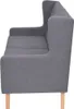 vidaXL Sofa 2-Sitzer Stoff Grau Produktbild-Vorschau 2