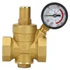 A brass pressure reducing valve with a pressure gauge attached. Náhľad obrázku produktu