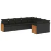 The Living Store 9-tlg. Garten-Sofagarnitur mit Kissen Produktbild-Vorschau 3