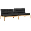 vidaXL Garten-Mittelsofas aus Paletten 2 Stk. mit Kissen Produktbild-Vorschau 1