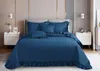 marineblaue gesteppte doppelseitige Bettdecke 140x200CM Produktbild-Vorschau 2