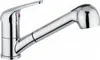 A chrome kitchen faucet with a pull-out spray head, shown against a white background. Náhled obrázku produktu