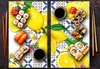 A collage of two images showing sushi and lemons on a patterned background. Produktbild-Vorschau