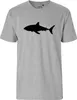 Huuraa Herren T-Shirt Hai Silhouette L Sport Grey Bio Produktbild-Vorschau 2