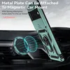A phone case is shown attached to a magnetic car mount inside a car. Produktbild-Vorschau