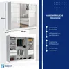 Schwebetürenschrank TOMY, 2-türig Schrank, Weiß / Weiß Produktbild-Vorschau 3