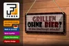 Blechschild Spruch 27x10cm Grillen ohne Bier Dekoration Produktbild-Vorschau 3