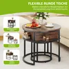 2er Set Rund Couchtisch, Höhenverstellbar, Beistelltisch Produktbild-Vorschau 4