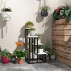 Outsunny Pflanzenständer Stahl, Blumenregal, Pflanzenregal Produktbild-Vorschau 2