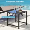 COSTWAY Sonnenliege mit Rollen & Tisch, Gartenliege bis Produktbild-Vorschau 7