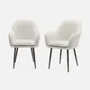 Set 2 poltrone bouclé, gambe in metallo, Bouclé bianco Anteprima dell’immagine prodotto 1