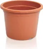 A terracotta-colored plastic plant pot is shown against a white background. Náhľad obrázku produktu