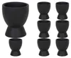 Eierbecher - H 8 cm - Schwarz matt - Steingut - 8er Set Produktbild-Vorschau 1