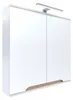 Szafka z lustrem 60x16x75cm biała/dąb LED chrom Omeble Podgląd zdjęcia produktu 1
