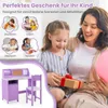 Zestaw biurek dla dzieci COSTWAY, drewniane biurko szkolne, Podgląd zdjęcia produktu 7