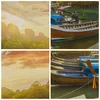 Bild auf Leinwand - Leinwandbild - Berge Boot Wasser - Produktbild-Vorschau 8