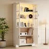 Merax Hochschrank mit LED und Glastüren, Vitrine Produktbild-Vorschau 10