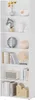 A white bookshelf filled with various decorative items and books. Produktbild-Vorschau