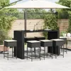 CLORIS 9-tlg. Gartenbar-Set mit Kissen Schwarz Poly Rattan Produktbild-Vorschau 3