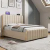 Čalouněná postel Flieks 140x200 cm s funkcí nabíjení (USB, Náhled obrázku produktu 2