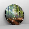 Wanduhr - Rund - Glasuhr - Wald Blätter Sonne - 30x30cm - Produktbild-Vorschau 4